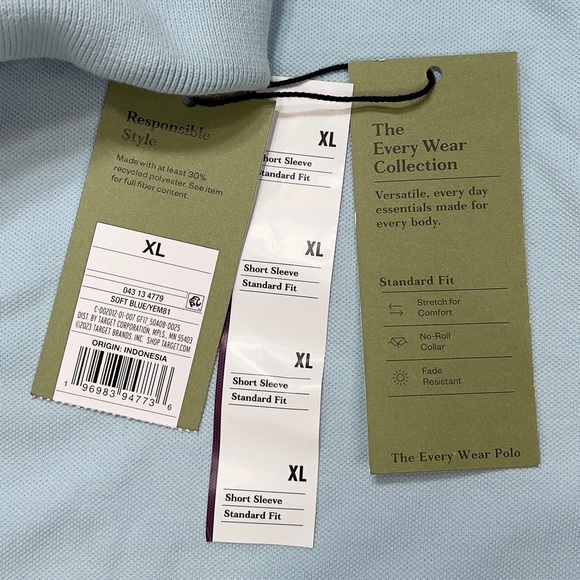 2 NWT Goodfellow & Co. Polo Shirts Men’s XL 1 Navy 1 Baby Blue NEW - Picture 12 of 15